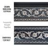 Silver Floral and Black Crown Molding 92 Inch