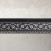 Silver Floral and Black Crown Molding 92 Inch