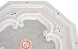 White and Silver Four Leaf Clover Octagon Chandelier Ceiling Medallion 24in