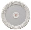 White and Silver Round Chandelier Ceiling Medallion 36in