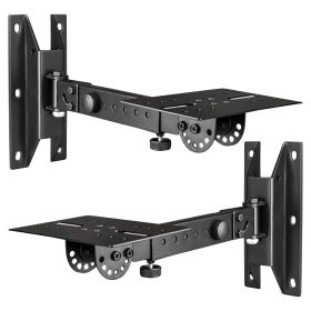 Speaker Wall Ceiling Mount Stand; Rotatable Angle Adjustable Speaker Mount Bracket Home Surround Sound System 100 lbs Capacity 5 Core WST 03