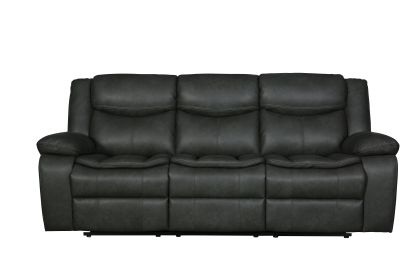 Global United Transitional Leather-Air Reclining Sofa