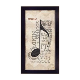 "Music" By Marla Rae, Printed Wall Art, Ready To Hang Framed Poster, Black Frame