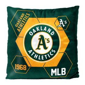 Athletics OFFICIAL MLB "Connector" Double Sided Velvet Pillow; 16" x 16"