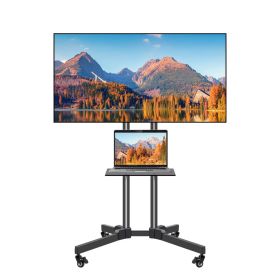 Mobile TV Stand on Wheels for 32-65 Inch LCD LED Flat Panel Curved Screen TV up to 132lbs