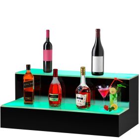 VEVOR LED Lighted Liquor Bottle Display Shelf, 20-inch LED Bar Shelves for Liquor, 2-Step Lighted Liquor Bottle Shelf for Home/Commercial Bar