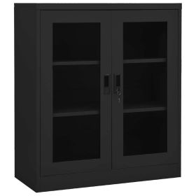 Office Cabinet Anthracite 35.4"x15.7"x41.3" Steel