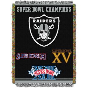 NFL 051 Raiders Commemorative Series 3x Champs Tapestry