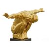 Mirrored Gold Crouching Diver Sculpture on Base