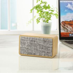 Wooden Fabric Bluetooth Speaker Retro Card Desktop Audio (Option: Yellow-USB)