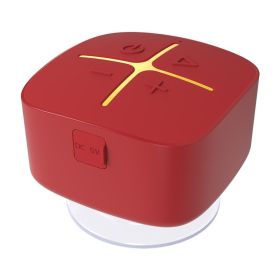 Bathroom Waterproof Suction Cup Dustproof And Shockproof 5.0 Mini Subwoofer Wireless Speaker (Option: Red-USB)