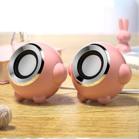 Home Wired Cute Multimedia Usb Subwoofer Mini Speakers (Option: Upgrade powder-USB)