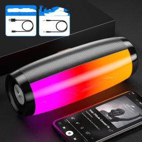 Colorful Lights Bluetooth Speaker High Volume Audio Subwoofer (Option: Ultimate black color lights-Speaker charging cable)