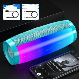 Colorful Lights Bluetooth Speaker High Volume Audio Subwoofer (Option: Flagship green lights-Speaker charging cable)