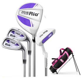 Children's Golf Club Set For Beginners (Option: White purple pole-3or5 years old)