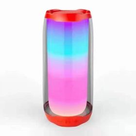 Bluetooth Speaker, Colorful Light Effect, Card Subwoofer, Colorful Light Sound (Option: Red-USB)