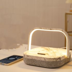 Led Wireless Charger Bluetooth Speaker Desk Lamp (Option: Marble grain-No bluetooth-USB)