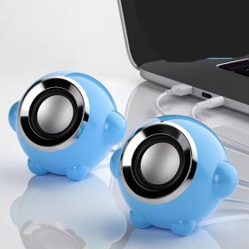 Home Wired Cute Multimedia Usb Subwoofer Mini Speakers (Option: Luxury blue-USB)