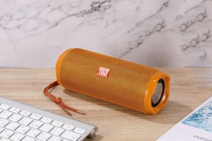 Fabric Portable Creative With Card Holder Wireless Bluetooth Speaker (Color: Gold)