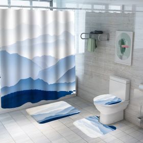 Digital Printing Polyester Bathroom Supplies Chinese Landscape Painting (Option: Yf103-90x180)