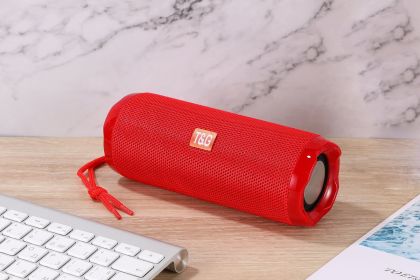 Fabric Portable Creative With Card Holder Wireless Bluetooth Speaker (Color: Red)