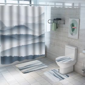 Digital Printing Polyester Bathroom Supplies Chinese Landscape Painting (Option: Yf106-90x180)