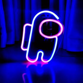 1pc, Neon Sign Space Man Shape Lamp, Size 9.8x6.8in(about 25x17.5cm) For Wall Decoration (Model: Bright Neon Shape (astronaut) Battery/USB Power Supply, Color: Backpack Pink (multicolor))