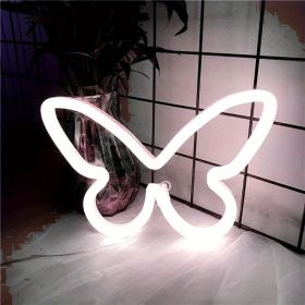 1pc, Butterfly LED Neon Sign, USB Or Battery Powered Neon Sign, Bedroom Decor, Wedding Decor, Birthday Decor, Party Decor, Wedding Supplies (Model: Bright Neon Hanging Type, Color: White)