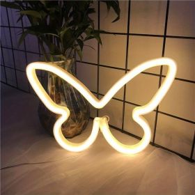 1pc, Butterfly LED Neon Sign, USB Or Battery Powered Neon Sign, Bedroom Decor, Wedding Decor, Birthday Decor, Party Decor, Wedding Supplies (Model: Bright Neon Hanging Type, Color: Warm White)