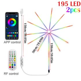 2023 Smart LED Light Strip 200 Modes DIY Firework Bluetooth Music Sound Sync APP Control Christmas Xmas Home Party Wedding Decor (Emitting Color: 195LED-2pcs, Ships From: CN)