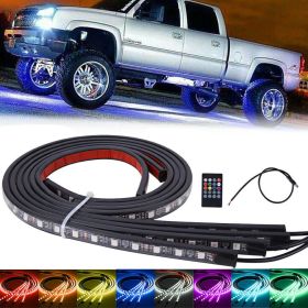 Car Underglow Light Flexible Strip LED Underbody Lights Remote APP Control Car Led Neon Light RGB Decorative Atmosphere Lamp (Model: Remote Control)