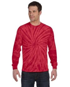 Adult 5.4 oz. 100% Cotton Long-Sleeve T-Shirt - SATURN - S (Color: SPIDER RED, size: 3XL)