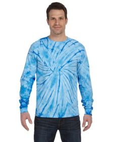 Adult 5.4 oz. 100% Cotton Long-Sleeve T-Shirt - SATURN - S (Color: SPIDER BABY BLUE, size: XL)