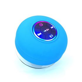 Big Suction Cup Waterproof Bluetooth Speaker LED Light Emitting (Option: Blue-USB)