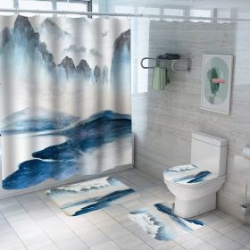 Digital Printing Polyester Bathroom Supplies Chinese Landscape Painting (Option: Yf108-120x180)