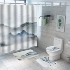 Digital Printing Polyester Bathroom Supplies Chinese Landscape Painting (Option: Yf105-120x180)